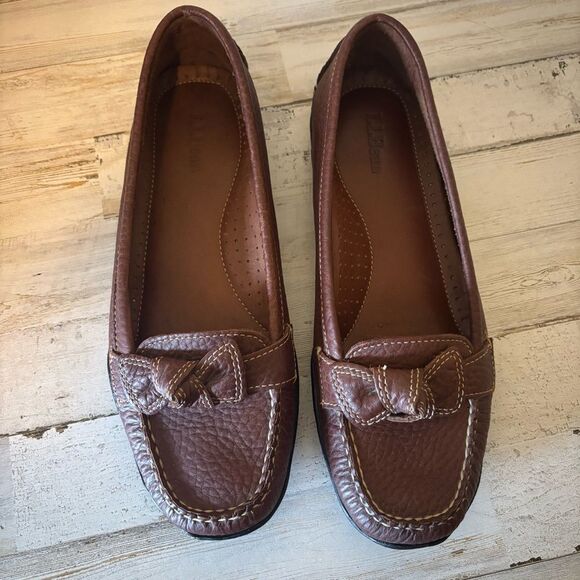 L.L. Bean Women’s Size 8 M Brown Leather Loafer Driving Moccasins Comfort Shoe - Picture 2 of 12